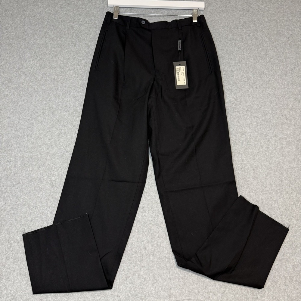 New! MESSORI Italy Made EU SIZE 46 Fits 30" waist ~ Black Wool Suit Pants